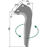 Dent de herse rotative Falc (522037) gauche 300 x 115 x 15 mm adaptable-131912_copy-20