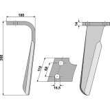 Dent de herse rotative Kuhn (52552411) droite 360 x 110 x 14 mm adaptable-131946_copy-20