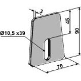 Grattoir de rouleau packer Amazone (952 710 957 147) métal plat simple fixation 90 x 70 x 3 mm fixation 10,5 x 39 mm adaptable-124333_copy-20
