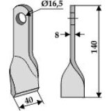 Couteau torsadé de broyeur Kuhn (360.150.91) 140 x 40 x 8 mm adaptable-125231_copy-20