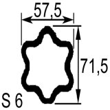 Tube étoile extérieur S6 71,5 x 57,5 x 5 mm longueur 0,86 m Walterscheid (1123562)-35720_copy-20