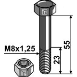 Boulon tête hexagonale de broyeur Agrimaster M8 x 1,25 x 55 mm classe 8.8 adaptable-120053_copy-20