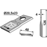 Couteau vrillé gauche 126 mm Kuhn 56110400 adaptable-120380_copy-20