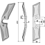 Couteau modèle gauche pour emotteuses à bêches rotative Rabe 410 x 65 x 9 mm (6436.29.02 SSG 400)-124168_copy-01