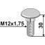 Boulon à tête ronde collet carré adaptable sans écrou 10.9 M12 x 1,75 x 30 mm boulonnerie Universelle-1792975_copy-0