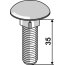 Boulon à tête ronde collet carré adaptable sans écrou 8.8 M12 x 1,75 x 35 mm boulonnerie Universelle-1792977_copy-0