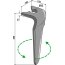 Dent de herse rotative Breviglieri (E0100129) gauche à montage rapide 305 x 100 x 15 mm adaptable-131908_copy-02