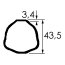 Tube triangulaire extérieur 303 43,5 x 3,4 mm longueur 1,5 m Bondioli et Pavési (125081500R06)-35632_copy-01