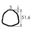 Tube triangulaire extérieur 503 51,6 x 3 mm longueur 1,5 m Bondioli et Pavési (125101500)-35697_copy-03