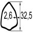 Tube triangulaire extérieur 103 32,5 x 2,6 mm longueur 1,5 m-137571_copy-00